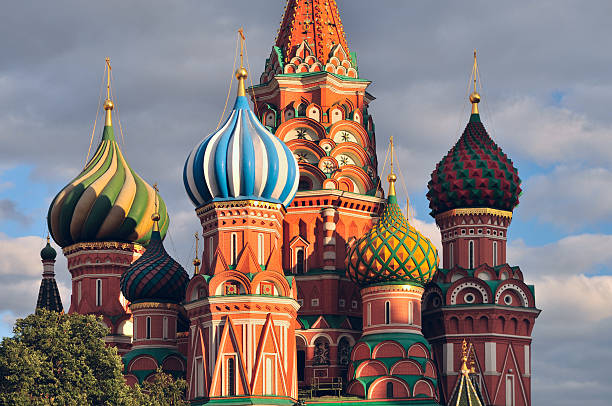 istock Cupola of St. Basil cathedral in Moscow 121089469
