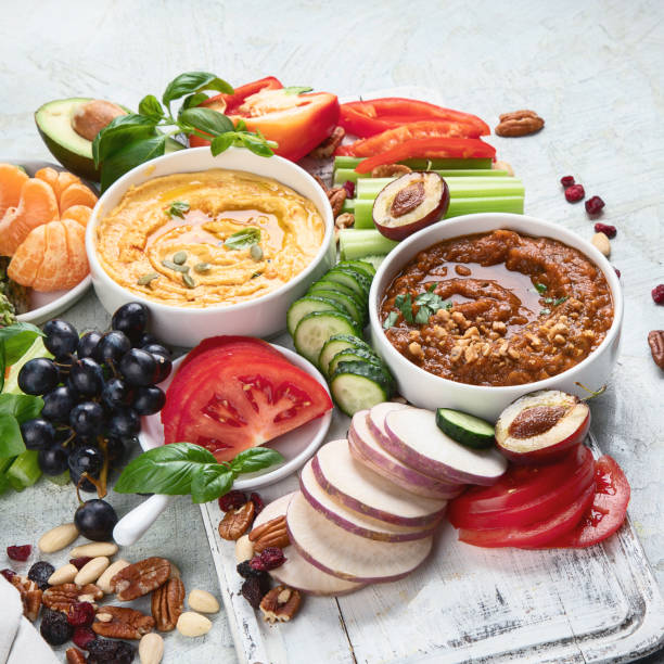 istock Healthy vegan snacks and dips. 1210895767