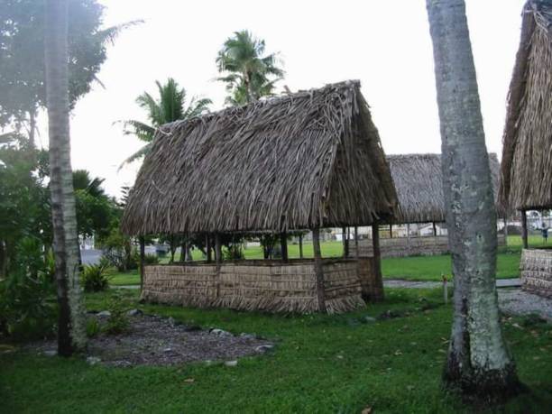 istock Marshallese Palm Grass huts on Kwajalein 1210899362