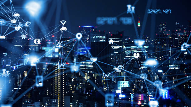 istock Smart city and communication network concept. 5G. LPWA (Low Power Wide Area). Wireless communication. 1210902669