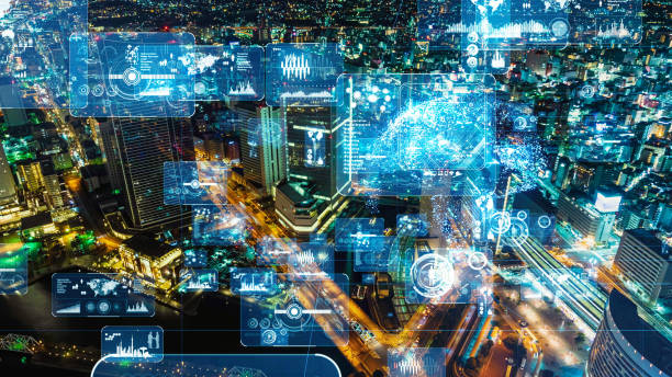 istock Smart city and communication network concept. 5G. LPWA (Low Power Wide Area). Wireless communication. 1210902747