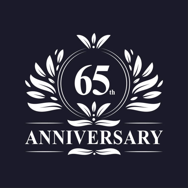 65 years anniversary logo 65th anniversary 65 years Anniversary logo, luxurious 65th Anniversary design celebration. 65th anniversary stock illustrations