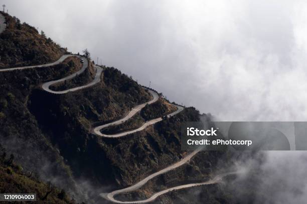 View Of The Road From Zuluk Sikkim India Stock Photo - Download Image Now - Adventure, Asia, Beauty