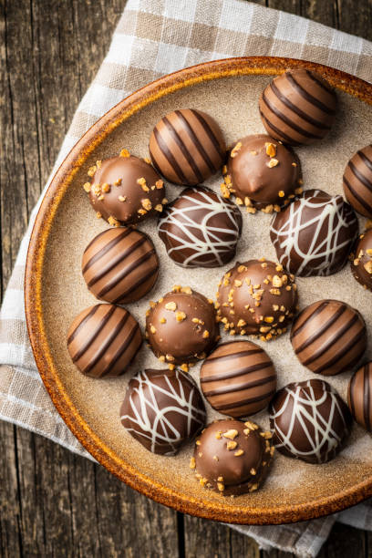 istock Praline bonbons. Chocolate truffles. 1210906589