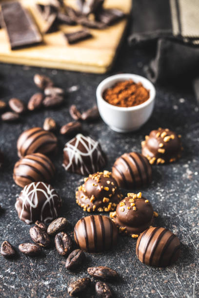 istock Praline bonbons. Chocolate truffles. 1210906612