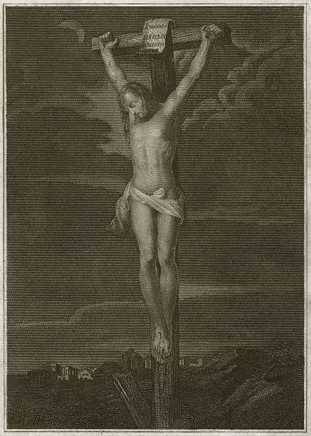 istock Jesus' Crucifixion, by Peter Paul Rubens, steel engraving, published c.1840 121090733