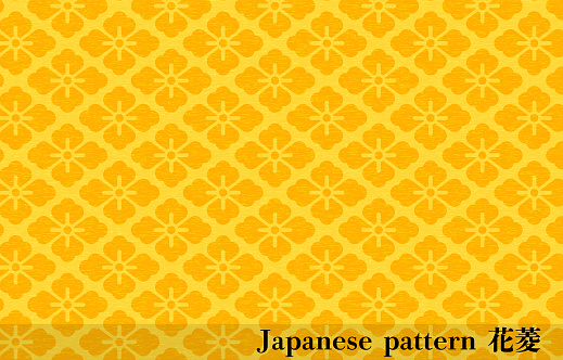 Yellow Japanese paper and Japanese pattern: Hanabishi, transration: Hanabishi