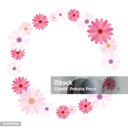 istock Lovely daisy wreath frame 1210911084