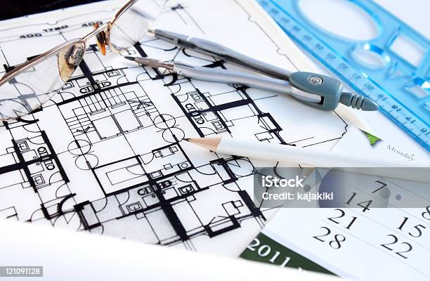 Blueprints Herramientas De Trabajo Foto de stock y más banco de imágenes de Arquitectura - Arquitectura, Arquitectura exterior, Casa