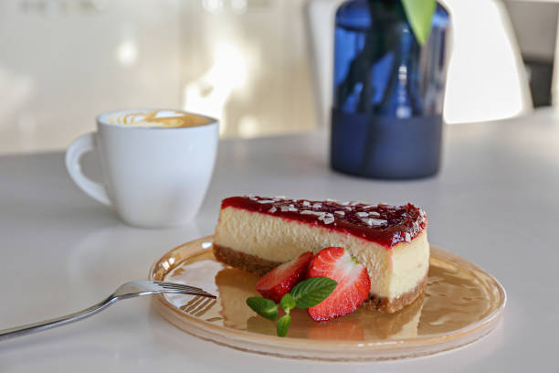 istock Mascarpone cheesecake with strawberry jelly layer on top. 1210926078