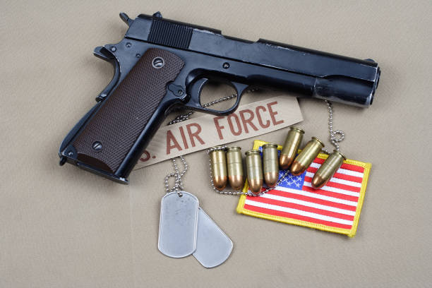 istock Colt government 1911 with U.S. AIR FORCE uniform 1210935481