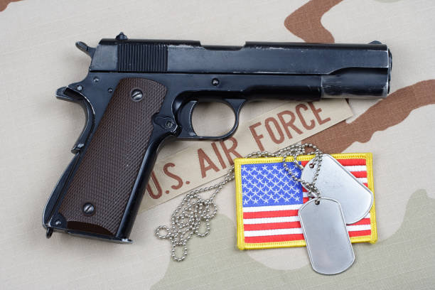 istock Colt government 1911 with U.S. AIR FORCE uniform 1210935518