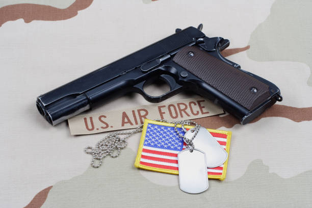 istock Colt government 1911 with U.S. AIR FORCE uniform 1210935545