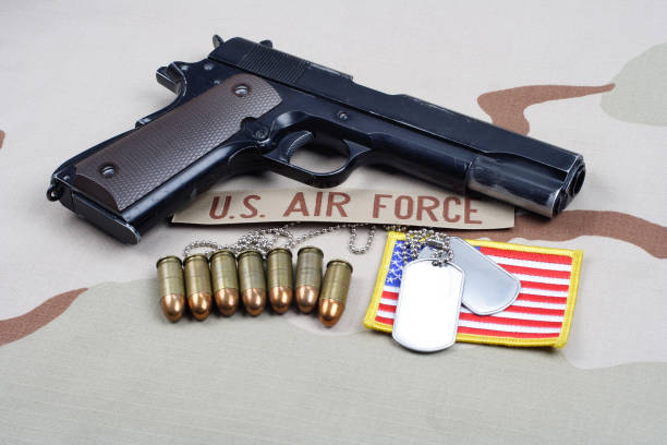 istock Colt government 1911 with U.S. AIR FORCE uniform 1210936115
