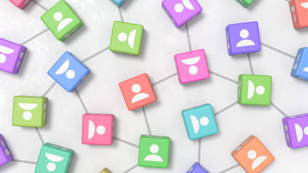 istock People Profile on Colorful Cubes, Social Network Concepts 1210940402