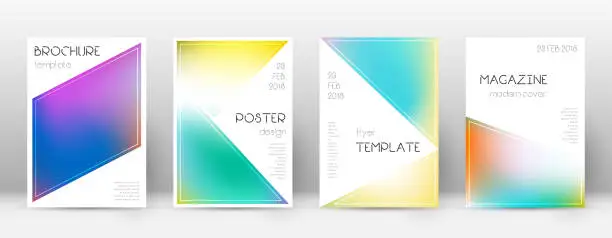 Vector illustration of Flyer layout. Triangle likable template for Brochu