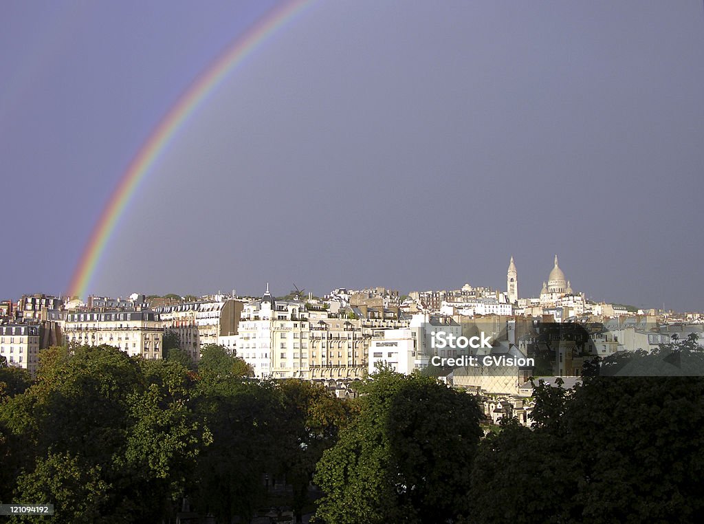 Skyline di Parigi - Foto stock royalty-free di Arcobaleno