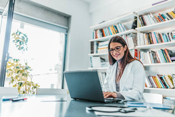 Woman physician prescribing medication
