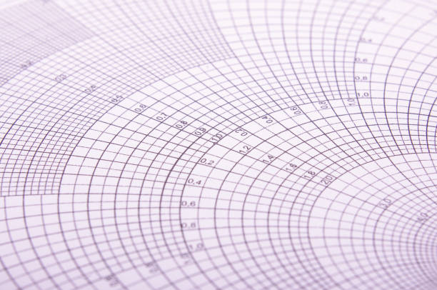 Abstract close up of Smith chart specialized tool for microwave and RF engineering