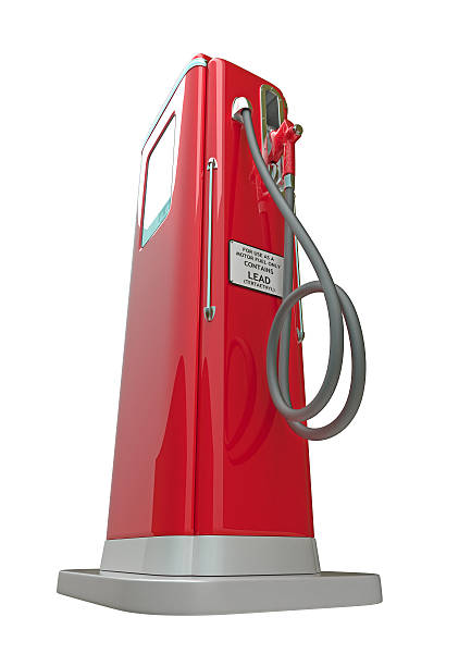istock Red fuel pump isolated over white background 121094827