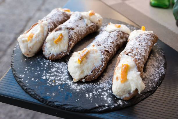 istock Sicilian cannoli with ricotta and candied 1210948343