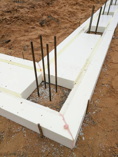 istock Thermo insulation foamboard for house foundation grate 1210948674