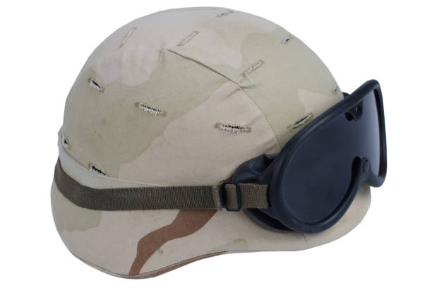 istock army kevlar helmet with goggles 1210950004