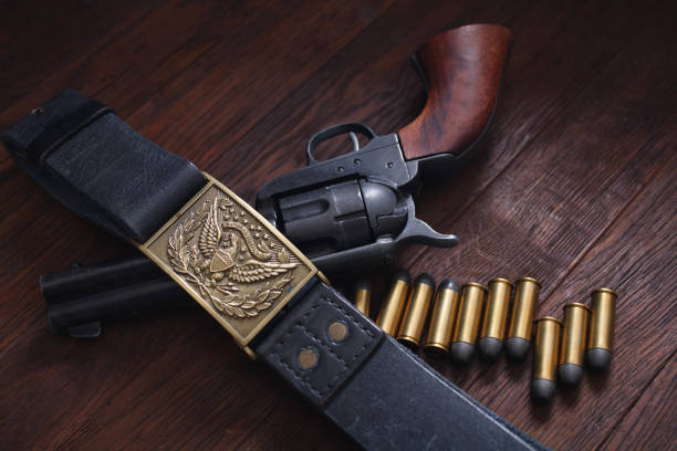 istock Old revolver with cartridges 1210951067