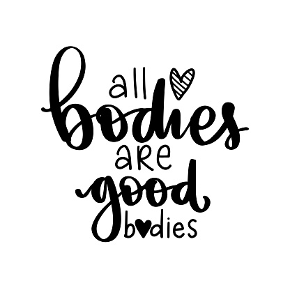 Body Positive Lettering Hand Drawn Vector Typography Poster Stock ...