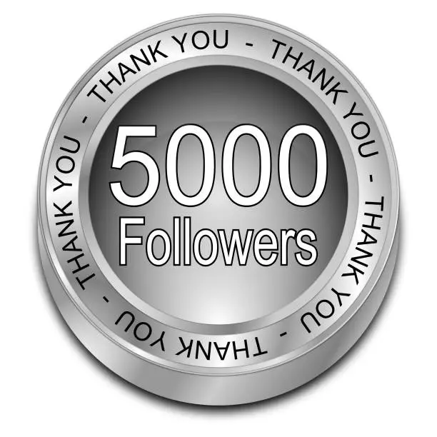 Photo of 5000 Followers Thank you - 3D illustration