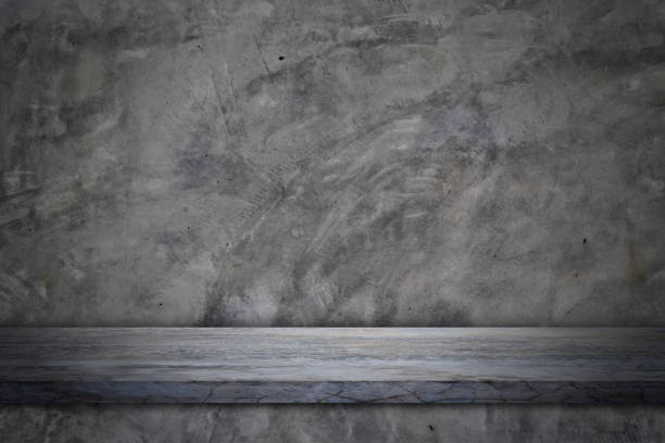 istock perspective cement floor or concrete shelf table for interior display products and web page. 1210957162