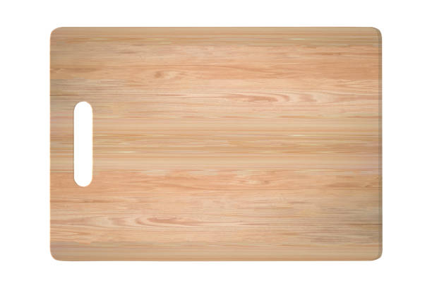istock Handmade wood cutting board isolated on white background. Object with clipping path. 1210957264