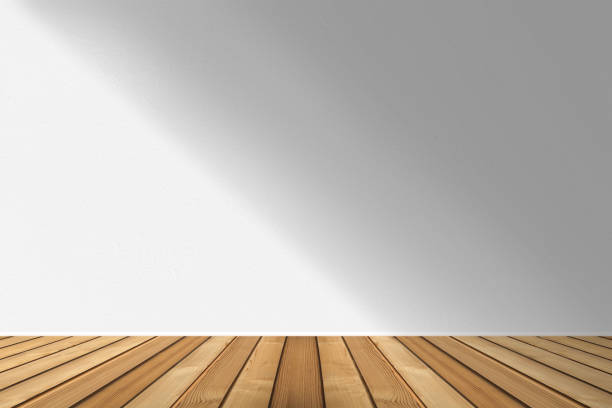 istock Grey blank concrete wall mockup, with wooden flooring. 1210957300