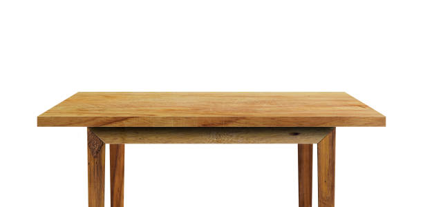 istock Wooden table isolated on white background for display or montage your products. 1210957320