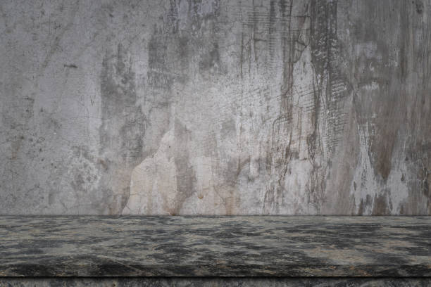 istock Perspective cement floor or concrete shelf table for interior display products and web page. 1210958052