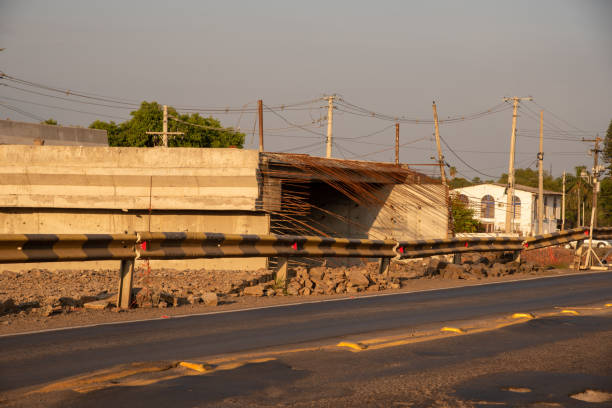 istock Construction of a pedestrian walkway on a federal highway 1210960424