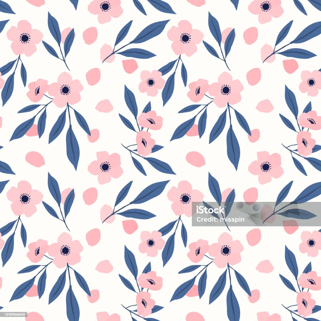 Pink Sweet Pattern Sweet Pink Flower Seamless Pattern Vector Stock Illustration - Download ...