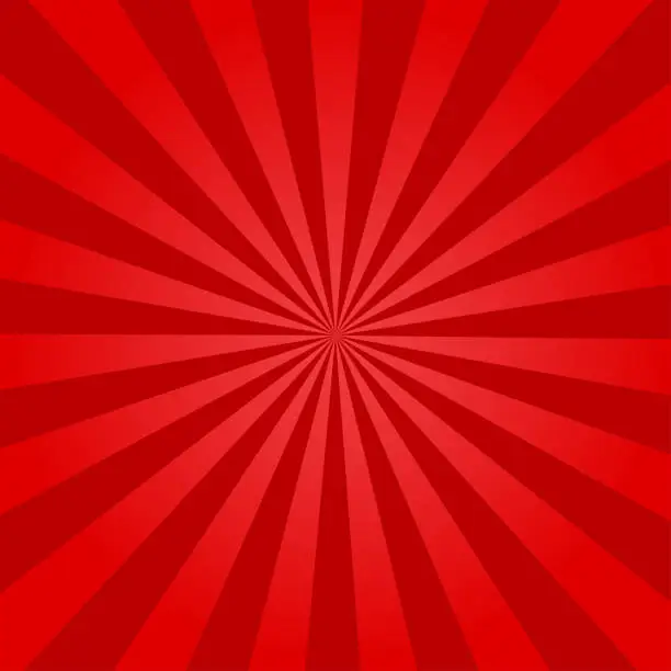 Vector illustration of Color rays retro abstract design template with red background for decoration design.