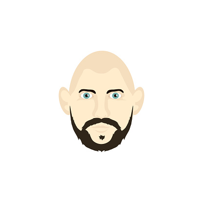 Man Bald Flat Face In Cartoon Style With Beard And Mustache On White Background Stock Illustration - Download Image Now - iStock Man Bald Flat Face In Cartoon Style With Beard And Mustache On White Background Stock Illustration - Download Image Now - iStock
