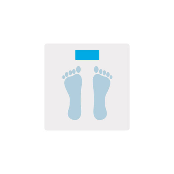istock Weighing icon flat scales isolated vector illustration. Health care fat loss concept. 1210968061