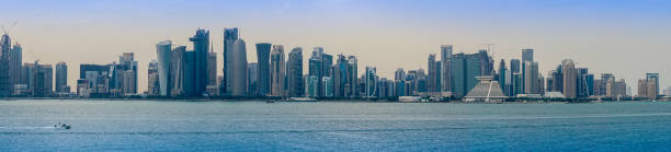 istock Doha city skyline during sunset on a winter day 1210968225