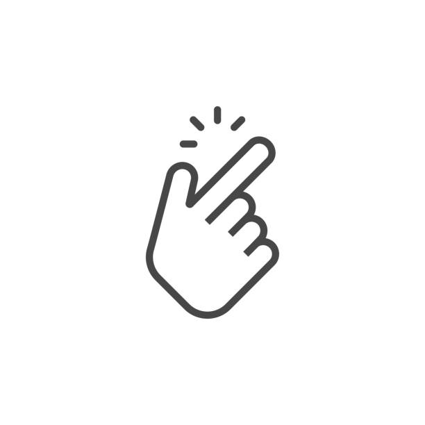 ilustrações de stock, clip art, desenhos animados e ícones de shap finger icon. shap finger pointer isolated on white background. vector illustration - snapping