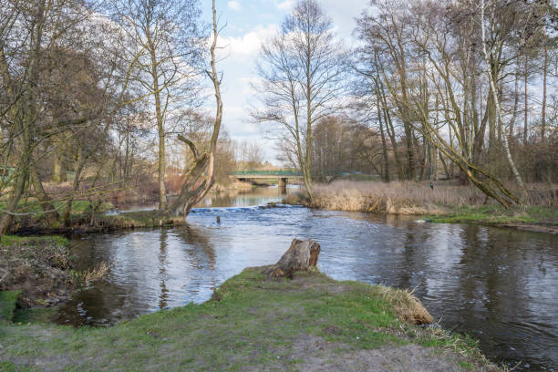istock Bridge on the wild river Grabia in central Poland. 1210975806