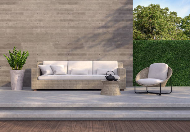 istock Loft style outdoor living area 3d render 1210977114