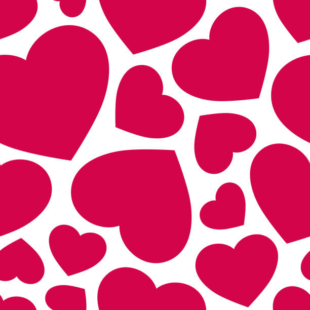 ilustrações de stock, clip art, desenhos animados e ícones de vector seamless pattern with red hearts. valentines day background - heart shape confetti small red