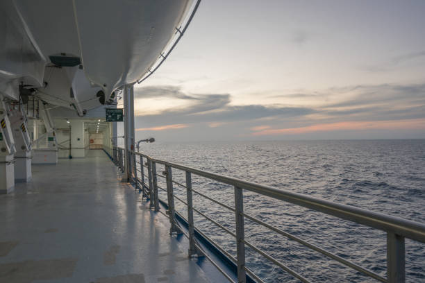 istock Deck of Cruise Ship at Sunset 1210979751