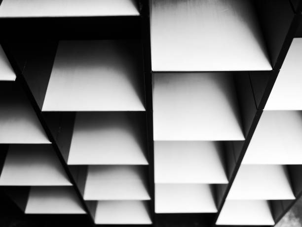 istock Black and white geometric shapes for background. 1210982456