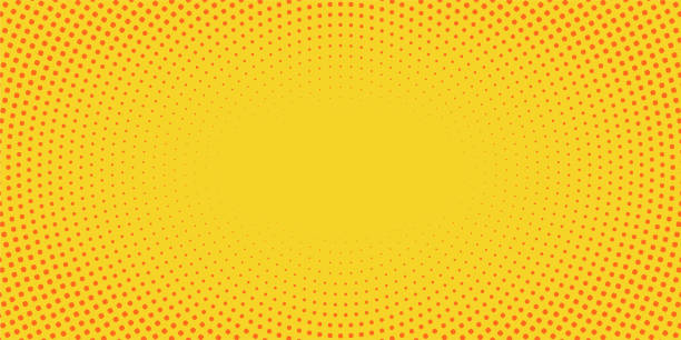 Yellow pop art dotted background. Vector halftone dots background. Yellow pop art dotted background. Vector halftone dots background. sable stock illustrations