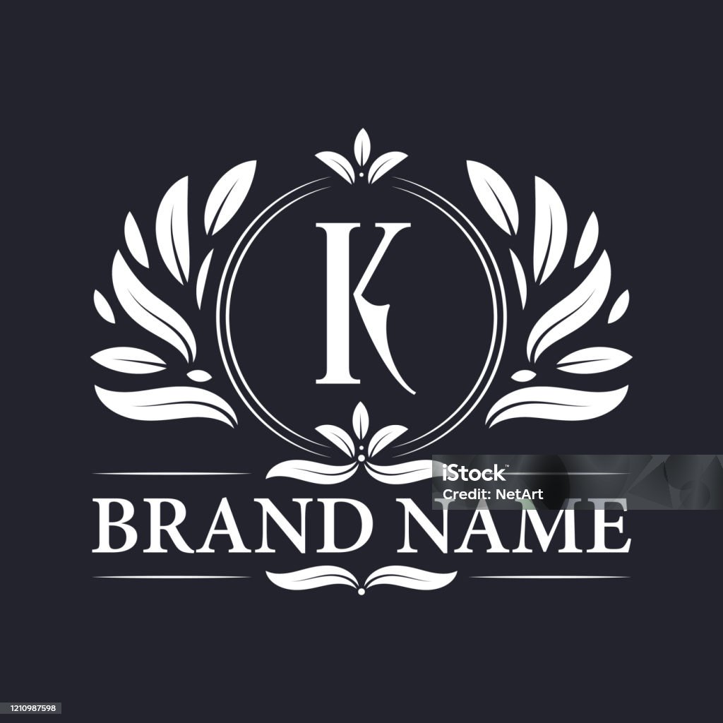 Elegant Ornamental K Letter Logo Design Stock Illustration ...