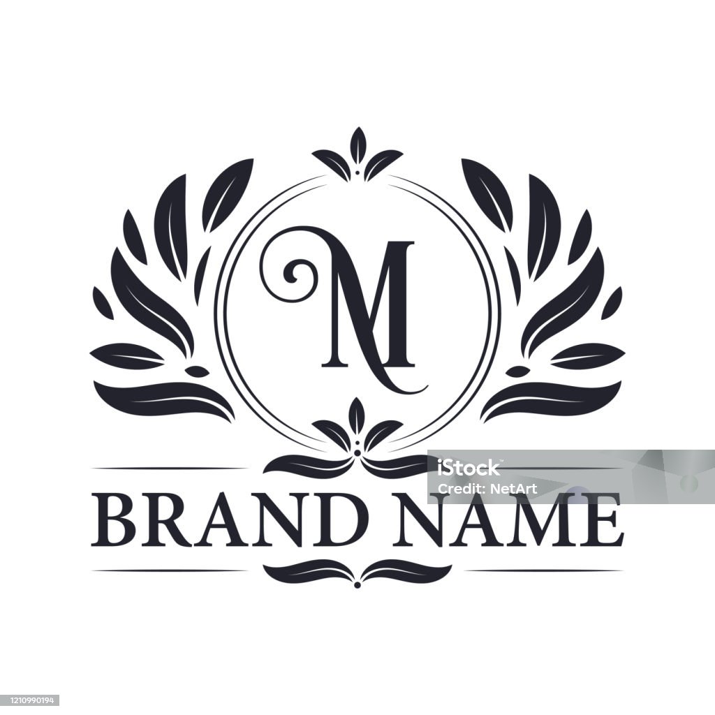 Vintage Luxury M Alphabet Logo Design Stock Illustration ...